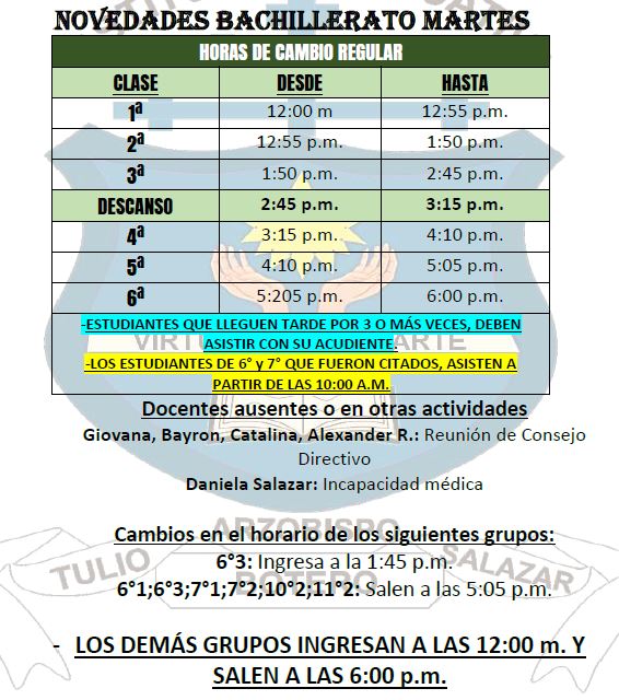 Horarios